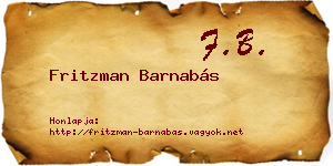 Fritzman Barnabás névjegykártya